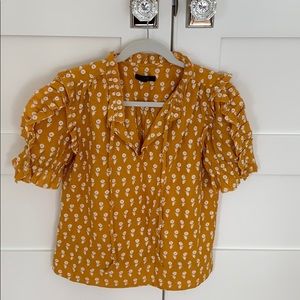 J crew goldenrod embroidered top
